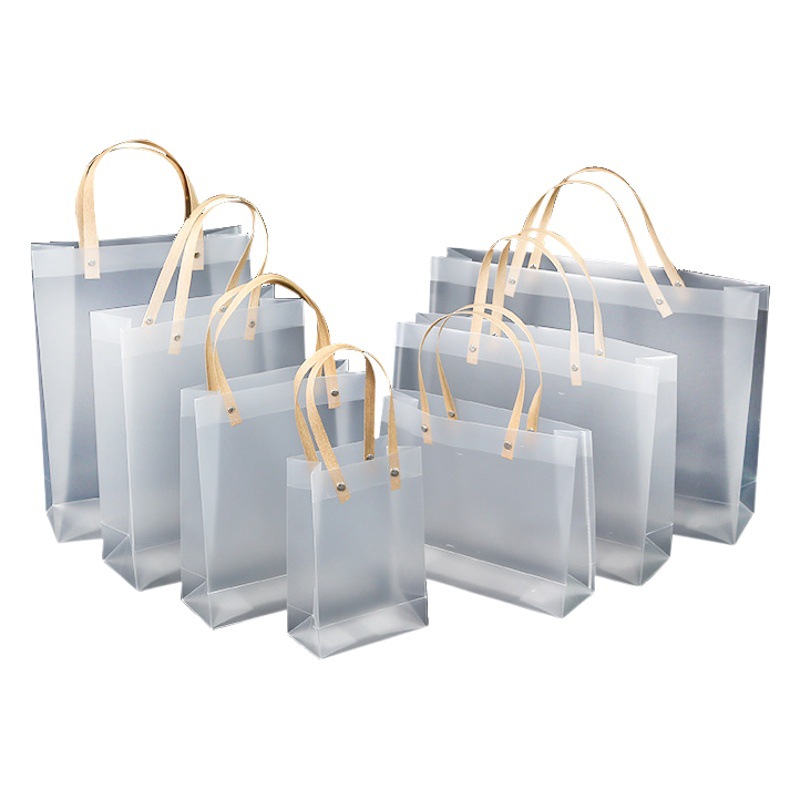 Bolsa PVC transparente con asa para regalo y boda
