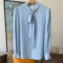 白色真丝衬衫女外穿职业衬衣桑蚕丝长袖法式设计感上衣2022春装