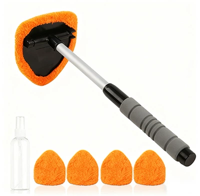Wipe, Car Windshield Cleaning Brush: Car cleaning tools - orange-6-piece-set
