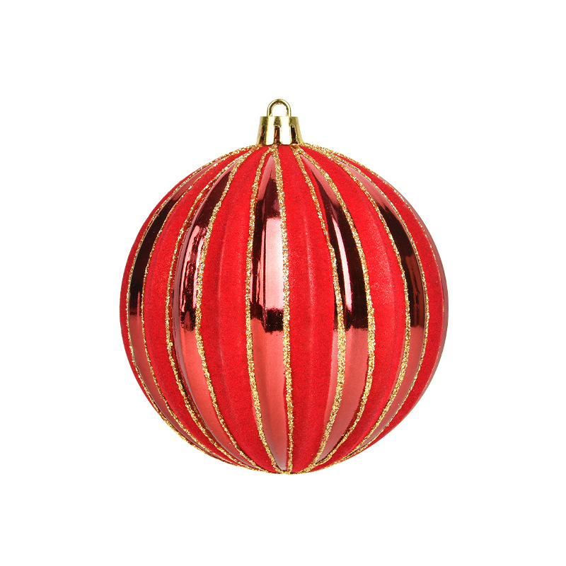 Adornos navideños Colgante de calabaza de bola pintada de plástico rojo Decoración de escena de árbol de Navidad Colgante de bola navideña