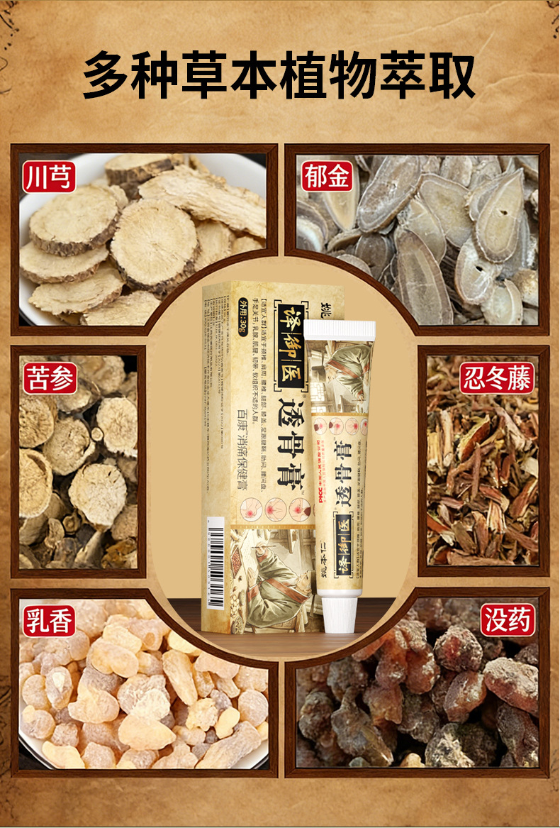 Yao Benren Yuyi Tougu Ointment Herbal Warming Paste for Lumbar Neck Shoulder Joint 30g Box in use