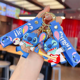 卡通新款变装史迪仔钥匙扣软胶pvc汽车公仔钥匙链挂件娃娃机礼品