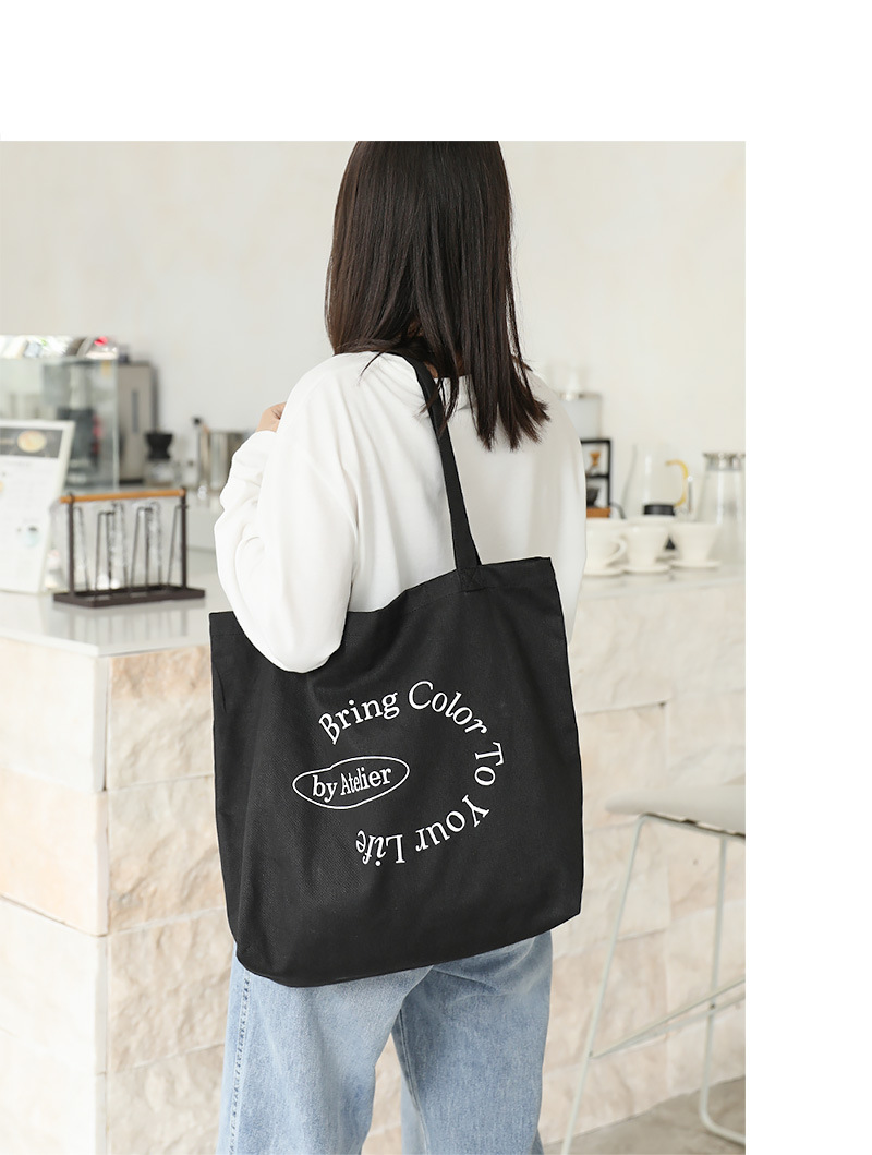 Women's Large Canvas Letter Basic Open Canvas Bag display picture 5