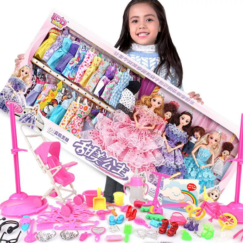 Doll Barbie Gift Box Set, multiple sizes (47–90 cm), multi-dress & accessory kit