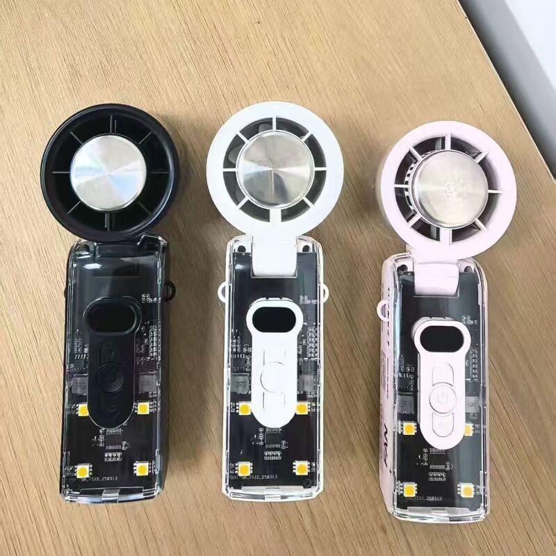 25 国境を越えた新しいハンドヘルド冷湿布ファン折りたたみデジタルディスプレイ 100 ギア速度調整可能な透明メカスタイル LED デジタル|undefined
