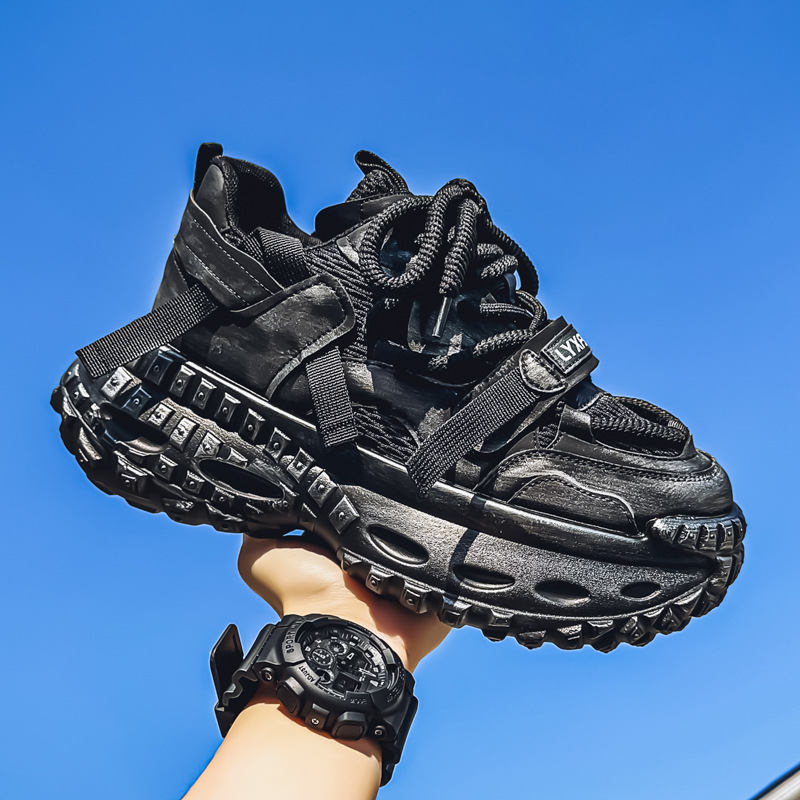 2025 Autumn New Dad Thick Sole Height Increasing Lace-up Men's Trendy Versatile Sports Casual Shoes_vogvips.com