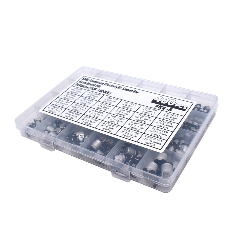 400Pcs 24 Specifications 1Uf - 1000Uf Smd Chip Aluminum Electrolytic Capacitor Box Kit (Smd)