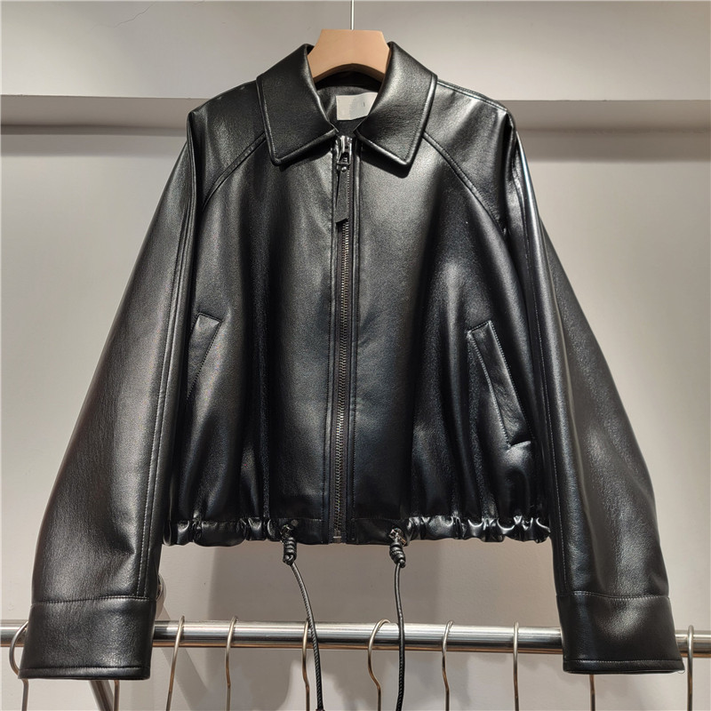 Corea del Sur con solapa mujer 2026 primavera nueva chaqueta corta con cremallera chaqueta de motocicleta cool chaqueta corta image 3