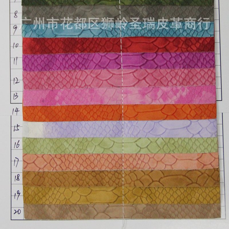 供应新品羊巴蛇纹人造革 箱包手袋皮革PU皮料 SR-905