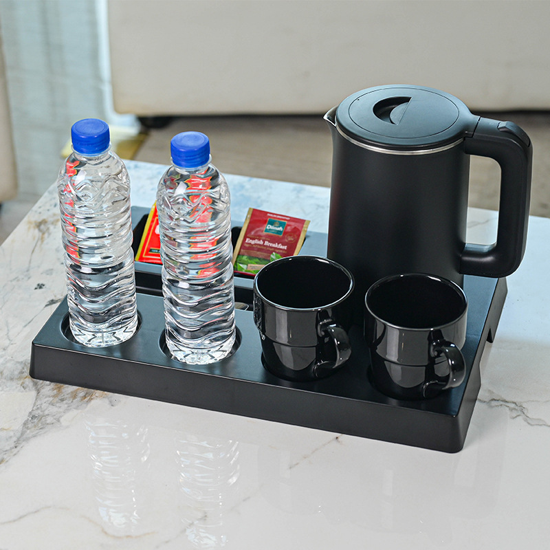 Hotel Hengxun set de hervidor eléctrico de pequeña capacidad hervidor de agua automático apagado hervidor de calor set de bandeja negra