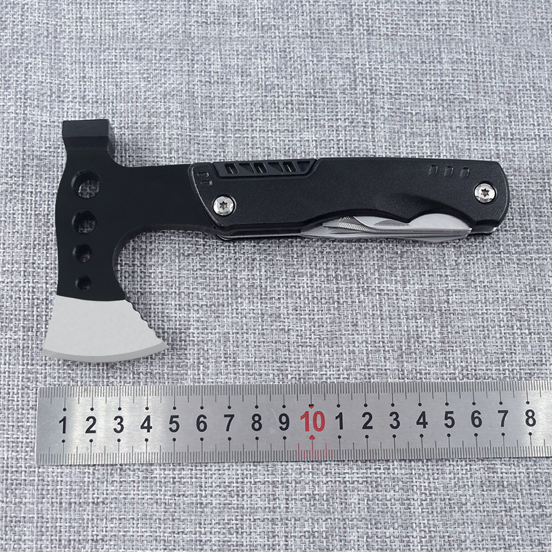 新款多功能黑色斧头锤不锈钢户外露营地钉锤工具锤野外救生锤