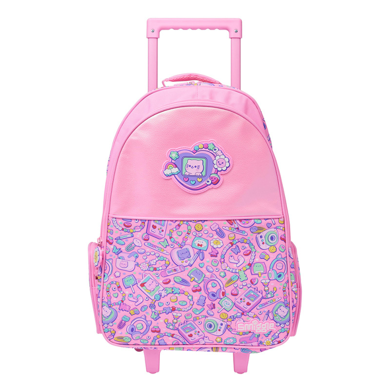 핑크 비디오 게임 고양이 트롤리 학교 가방