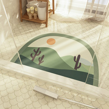 半圆厕所吸水地垫浴室防滑门口脚垫硅澡泥软垫子家用速干门垫地毯