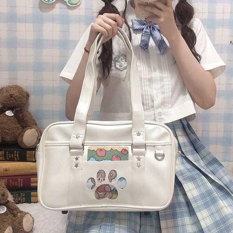 Japanese Student Pu Schoolbag Jk Uniform Bag Shoulder Bag Crossbody Bag Two-Dimensional Cos Men's and Women's Shoulder Briefcase