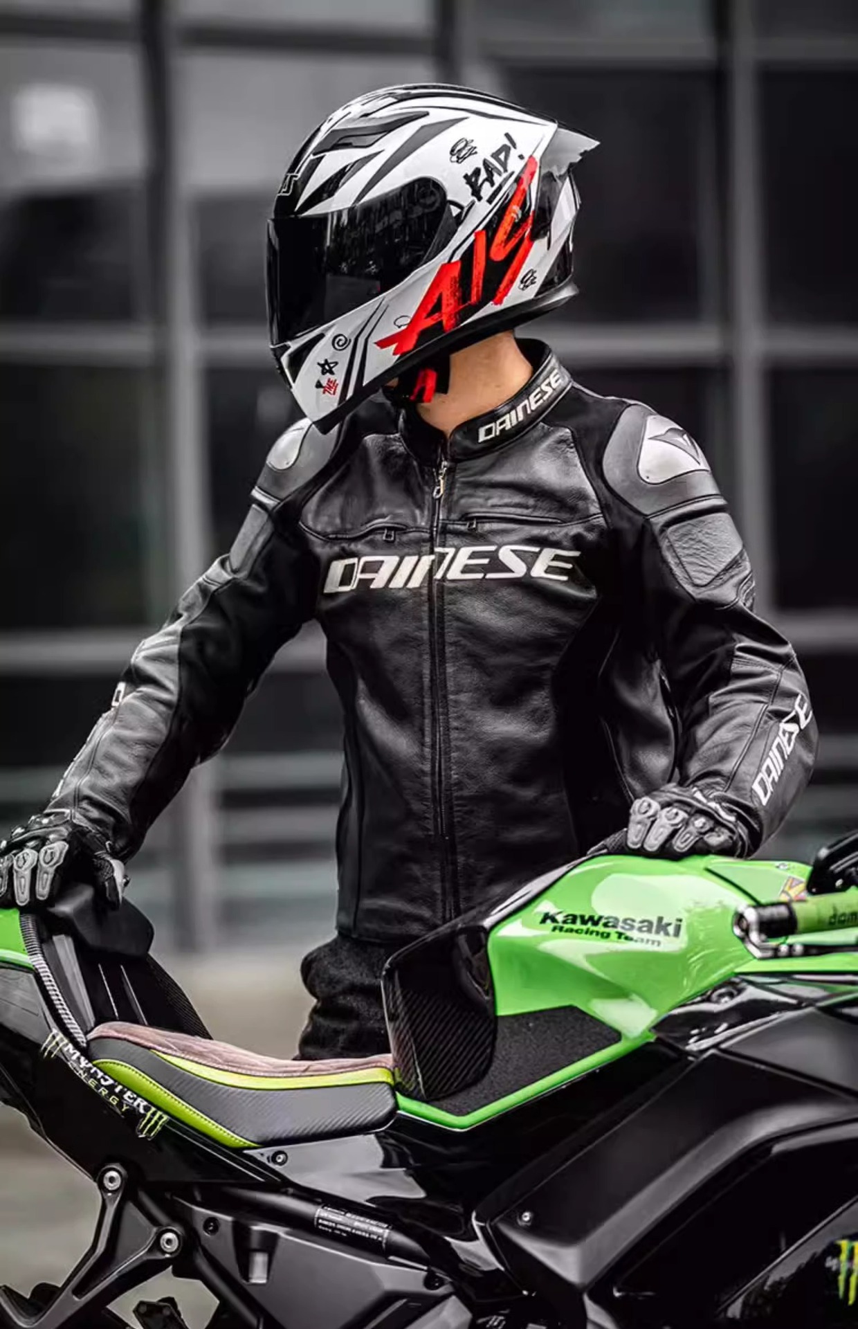 Ai Shi Helmet Motorcycle Full Helmet Electric Motorcycle Men's Big Head Circumference Four Seasons Motorcycle plus size Safety Helmet 3C