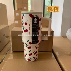 スポットクロスボーダーヨーロッパとアメリカの密封蓋ハンドルカップ大容量カーカップ漏れ防止魔法瓶カップドロップシッピング送料無料