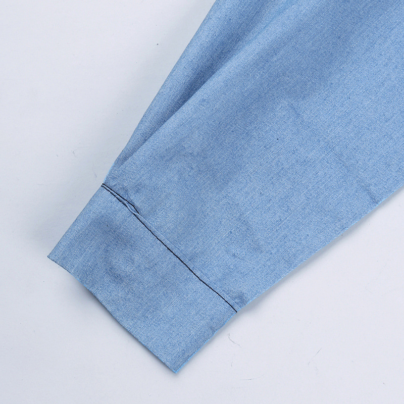 Girls' 2023 Spring and Autumn New Long sleeved Denim Coat with Suspended Skirt Children's Two Piece Set_voghion.com