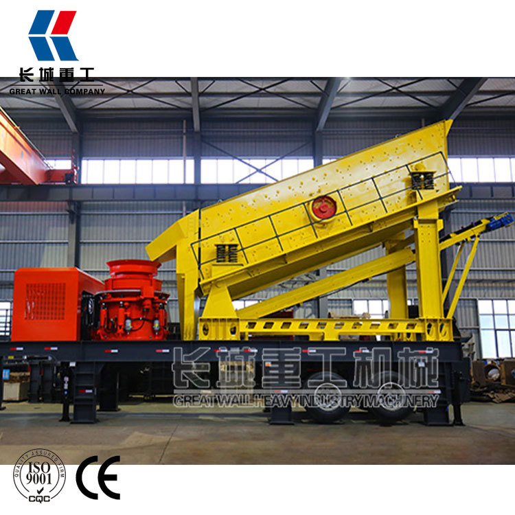 轮胎移动制砂机 大产量破碎机生产线 建筑垃圾废料破碎机