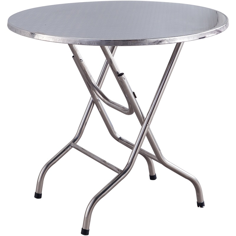 Fábrica directa de acero inoxidable mesas redondas plegables mesas pequeñas mesas de comedor simples mesas cuadradas mesas de comedor domésticas