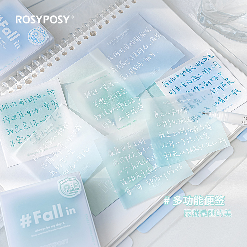 RosyPosy soft design fall in note set message sticky note sulfuric acid paper hand account material functional note