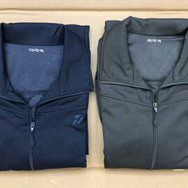 厂家直销新款藏蓝色长袖针织运动套装速干墨绿春秋长袖体能训练服