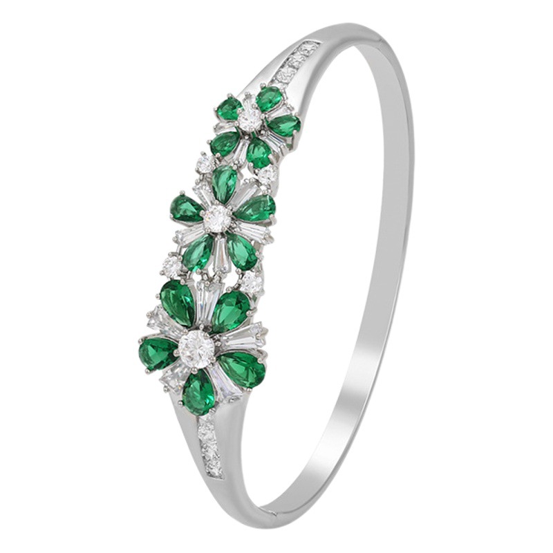 Xuping joyería aleación imitación piedra preciosa verde rojo artificial piedra preciosa pulsera femenina alto sentido en línea celebridad temperamento pulsera