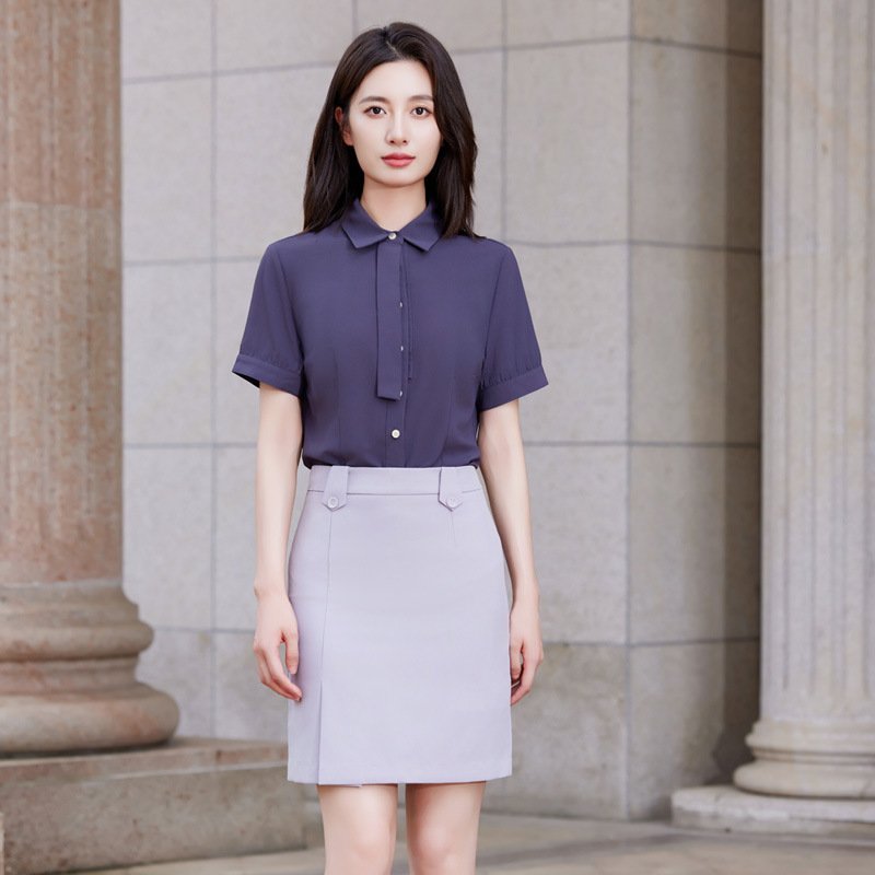 2025 New Model Cmb Purple-Gray Shirt Long and Short Sleeve Cmb Uniform Work Shirt Vest Workwear Uniform