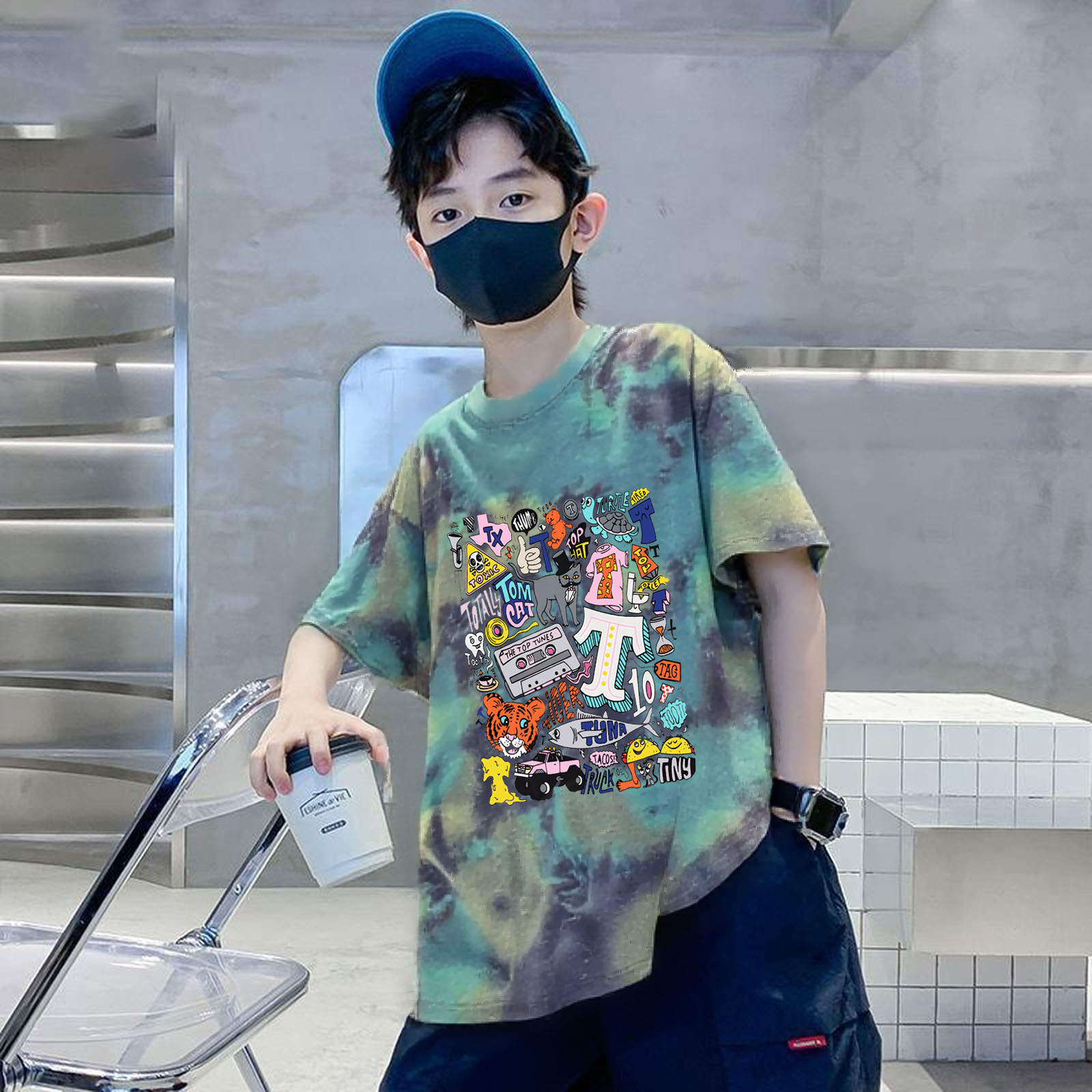 BB33#넥타이 염료 회색