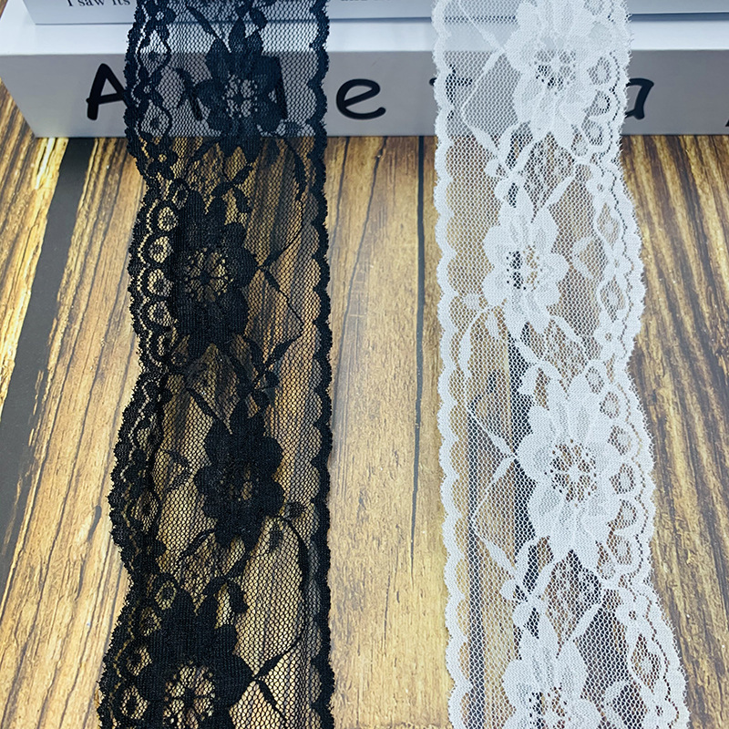 现货新款6cm纯色柔软弹力蕾丝花边裙摆配饰波浪镂空款DIY服装辅料