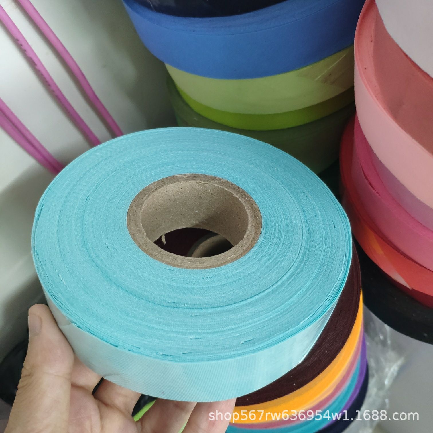 En stock venta al por mayor sarta de poliéster 3,0 cm borde tira de envoltura borde tira de tela con cortina delantal impermeable