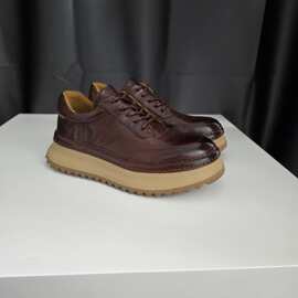 固特异做旧皮鞋男植鞣休闲鞋厚底复古改色男鞋低帮男士商务工装鞋