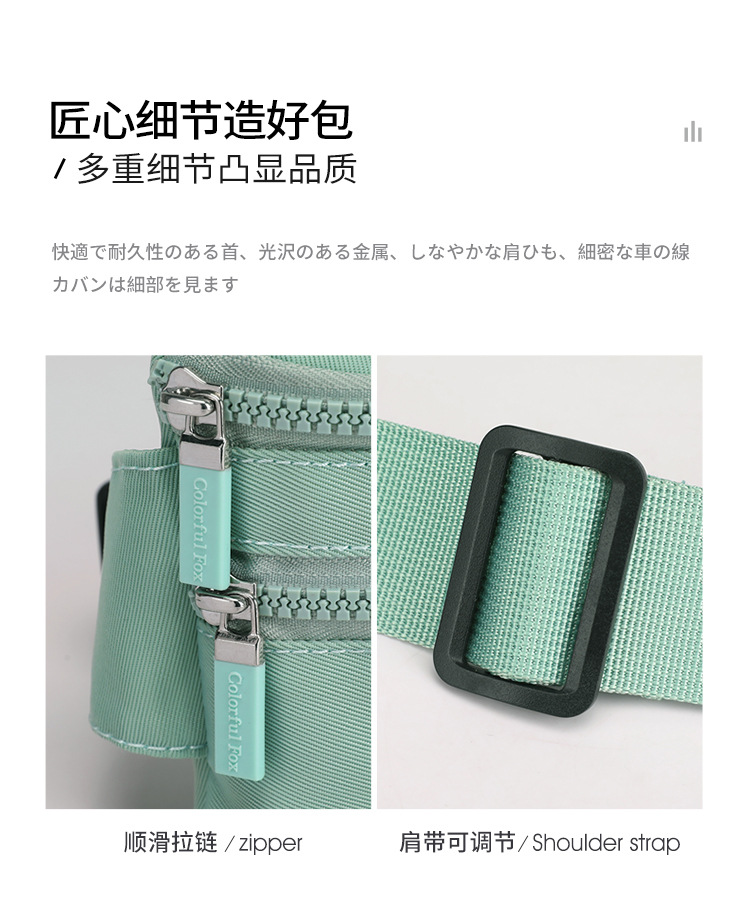 Women's fashionable and trendy waist bag, waterproof nylon crossbody bag, outdoor sports mobile phone waist bag, simple crossbody bag undefined