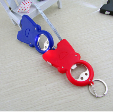 新款钥匙扣灯开瓶器卷尺起子钥匙灯三合一多功能钥匙灯小卷尺带灯