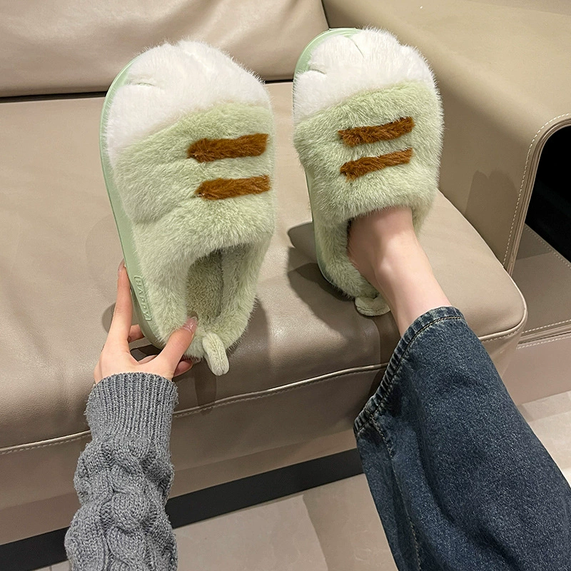 Slippers, footwear platform indoor, keep warm winter cartoon cute shoes