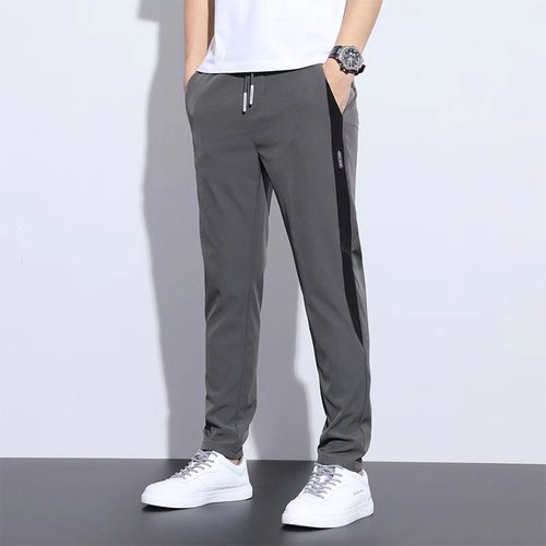 Summer pants men's trendy loose straight casual pants ice silk thin Korean style men's large size trousers cross-border shipping