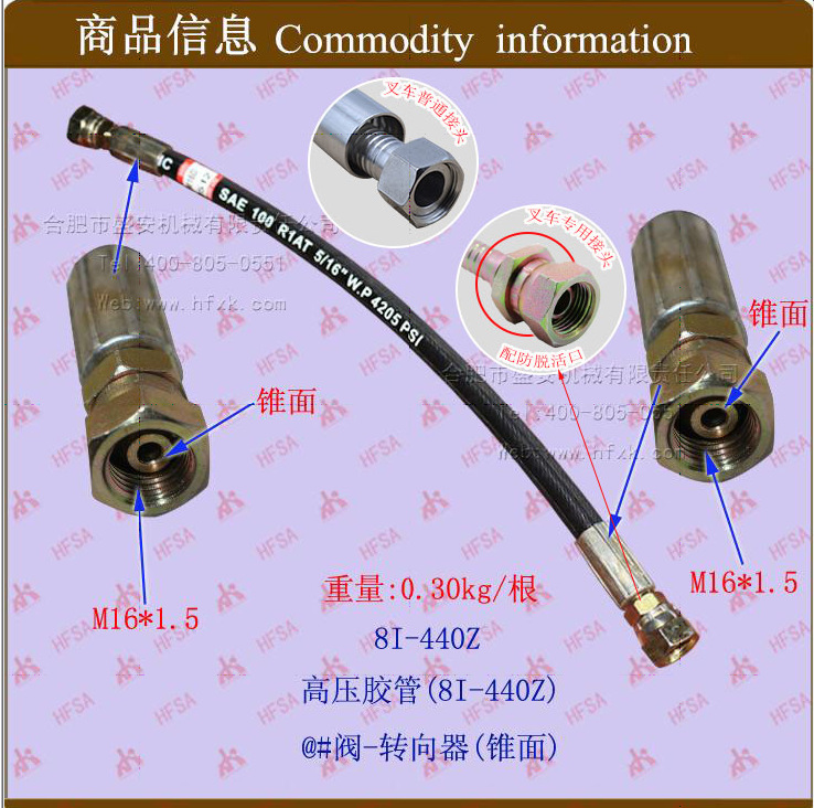 叉车配件批发高压胶管(8I-440Z)@#阀-转向器锥面