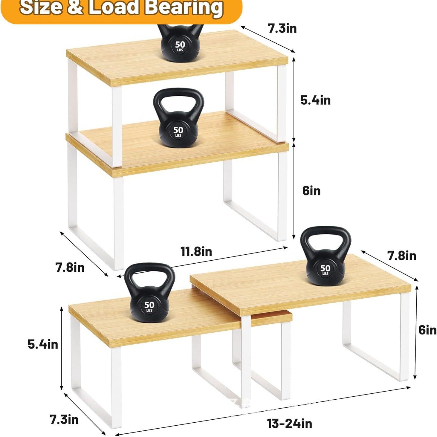 Estante de sala de estar en stock Estante de cocina Estante de condimento Estante de almacenamiento de escritorio multipropósito de madera Estante de almacenamiento de armario image 3