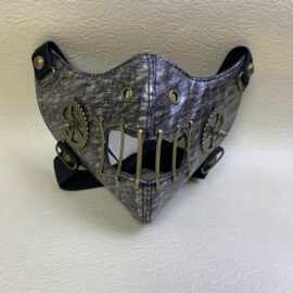 新款朋克皮质铆钉面罩哥特摇滚摩托机车口罩动漫表演出面具配饰品