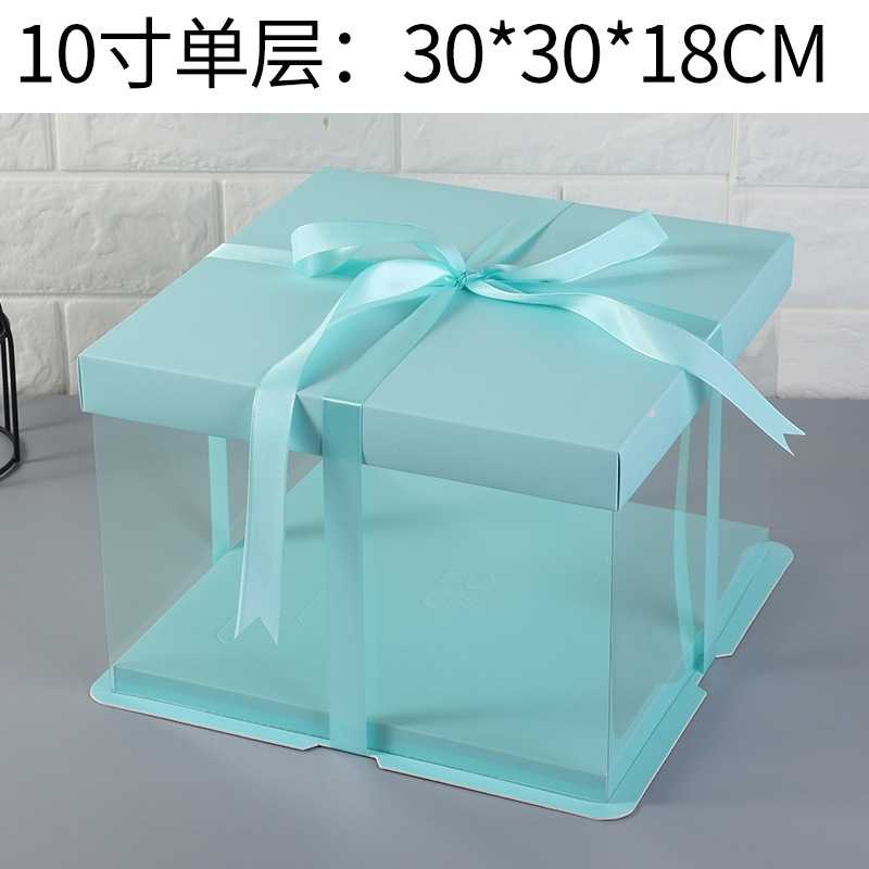 Cubierta de papel transparente caja de pastel caja de embalaje 6 6 6 6 8 8 10 + 12 pulgadas sola doble capa neta roja transparente cumpleaños caja de embalaje