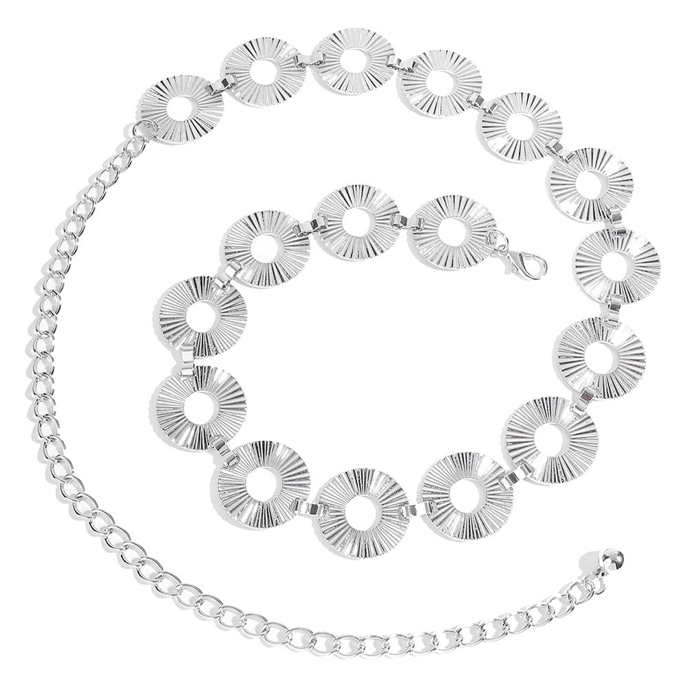 85g Weight Zinc alloy Buckle Material Waist Chain Classification Metal Material Round Pattern Unisex Gender Simple Style Style Lady Round Metal Unisex Chain Belts 16