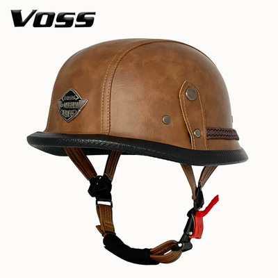 Hat Half Helmet, Motosiklet kaskı (dəbilqə) - brown-flat-m