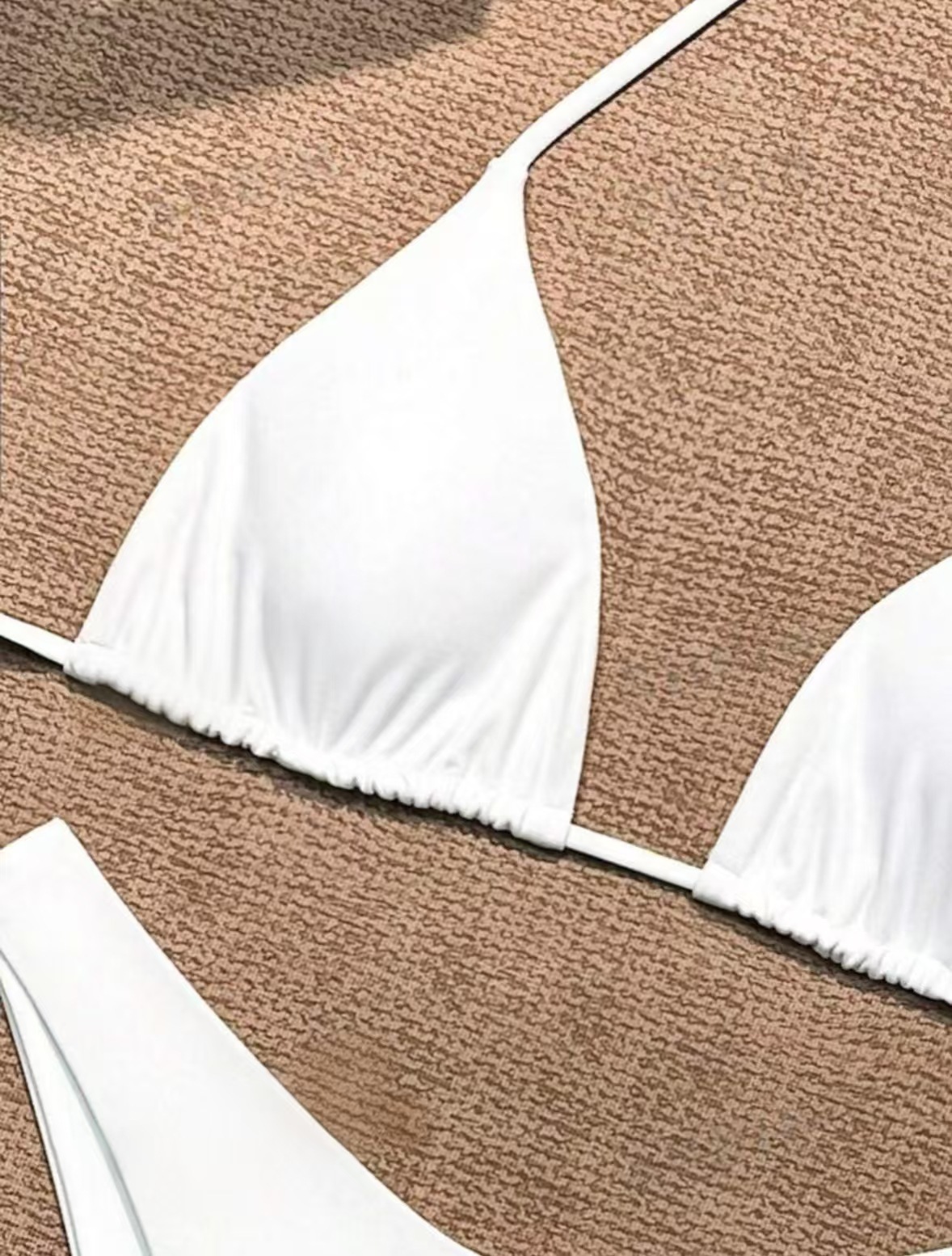 Women's Clothing Tie Up Bikini Swimsuit Solid Color Two Piece Sexy Women's Clothing Swimwear_ecoleips.com