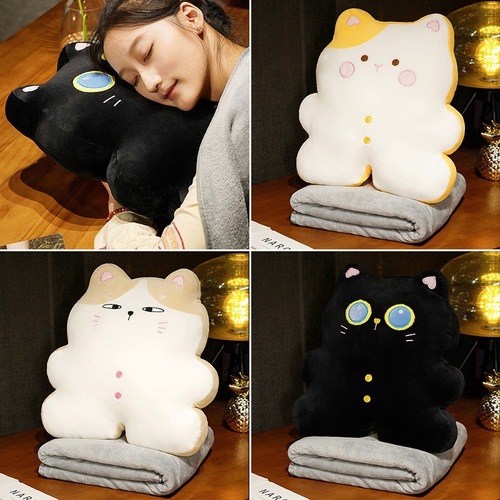 Biscuit Cat Pillow Doll Doll Rag Doll Girls Sleeping Bed Super Soft Plush Toy Gift Blanket