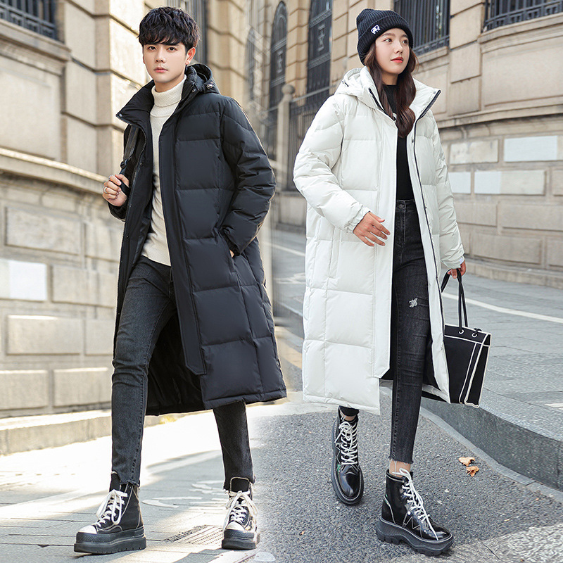 Giacca invernale 2023 da uomo e da donna, estesa, per giovani, ispessita, per studenti universitari, per esami d'arte, uniforme scolastica, piumino d'anatra bianco_voghion.com
