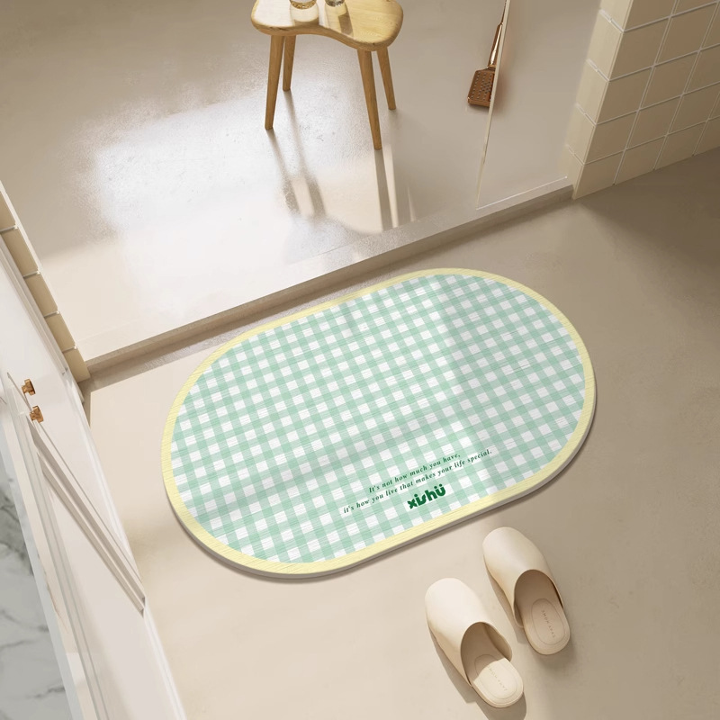 Hard Diatom Mud Absorbent Mat Bathroom Door Cartoon Floor Mat Bathroom Door Mat Bathroom Absorbent Non-Slip Floor Mat