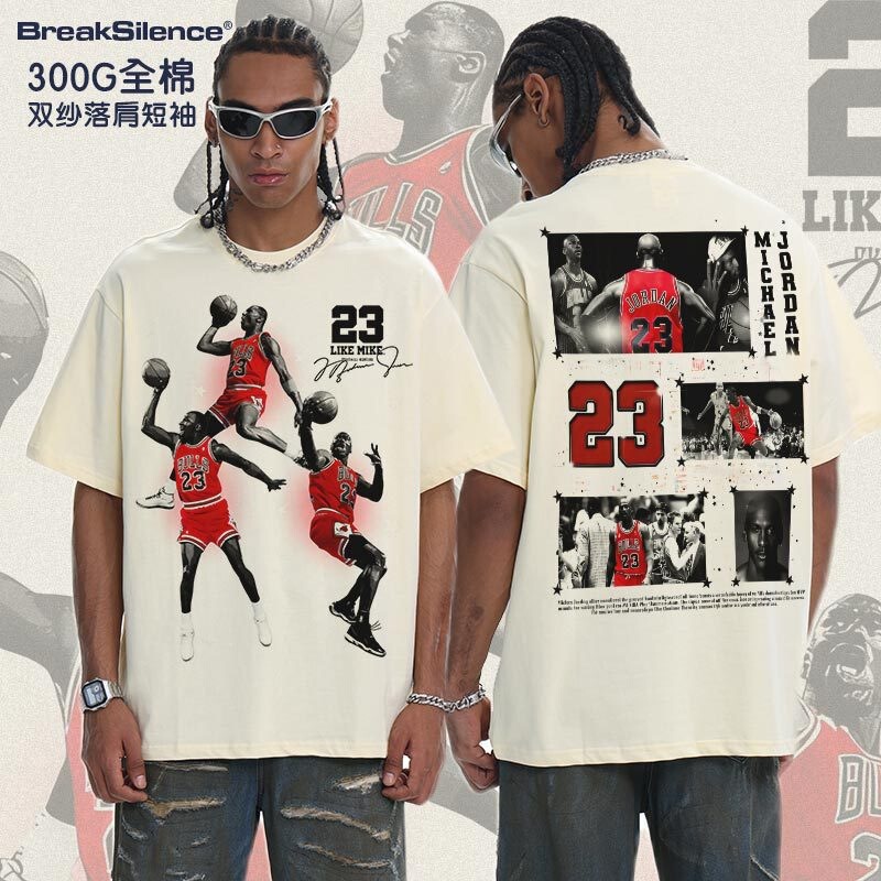 2026 Cross-Border Flying Man Legend Summer American Retro Short Sleeve Knitted Cotton Drop Shoulder Solid Color Men's T-Shirt 2026 Cross-Border Flying Man Legend Summer American Retro Short Sleeve Knitted Cotton Drop Shoulder Solid Color Men's T-Shirt