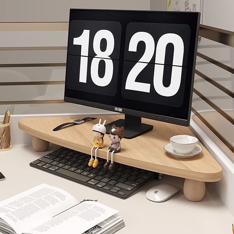 Corner Computer Elevated Rack Home Desktop Monitor Bracket Office Desktop Storage Rack Triangle Storage Rack