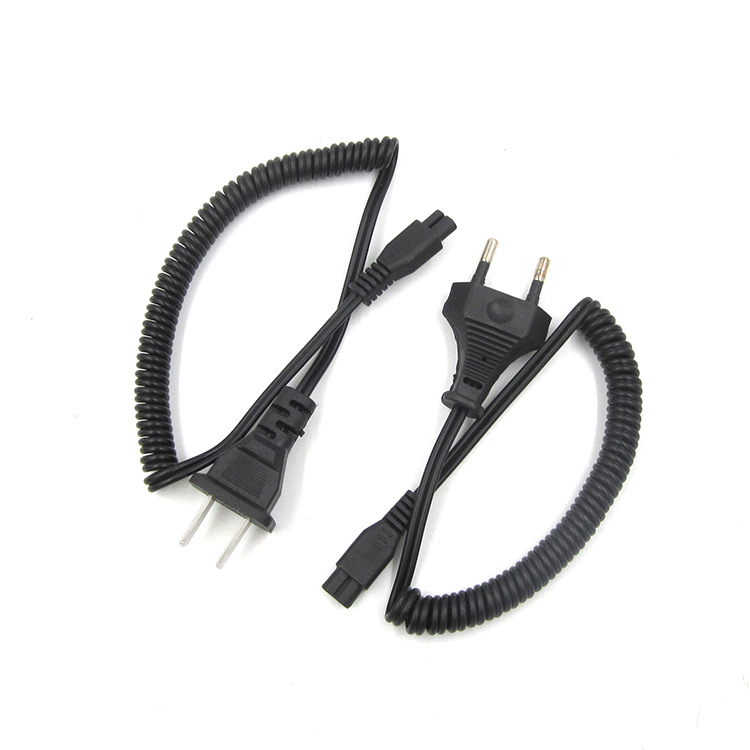 Enchufe estándar nacional máquina de afeitar cable de carga Dispositivo de bola de lana estándar europeo 8 ocho cola enchufe Cable de resorte 10mm