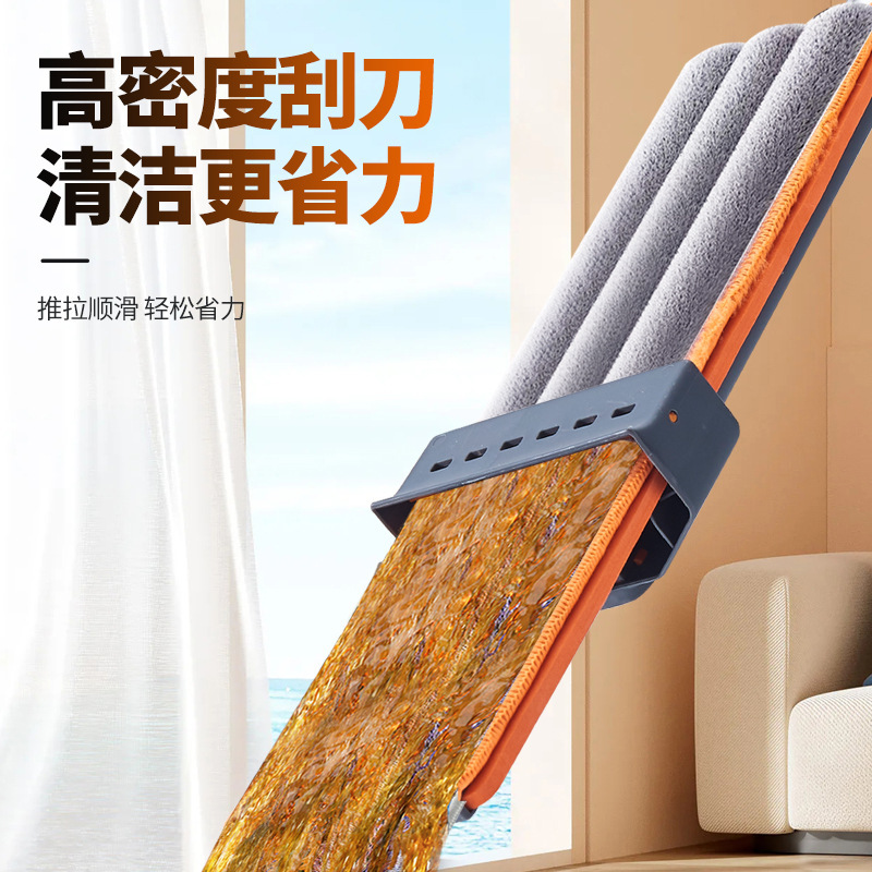 送料無料 新型フラットモップ 家庭用 手洗い不要 吸水性モップ 大型パネル 乾湿両用 怠け者用フラットモップ|undefined