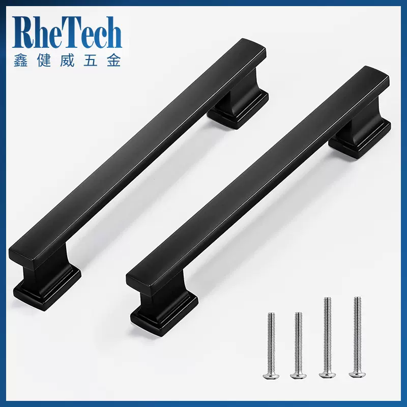 佛山厂家直销五金拉手哑光黑色厨房橱柜浴室梳妆台抽屉锌合金拉手